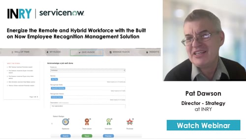 INRY CELEBRATE™ Employee Recognition Management Solution - Built on Now™ Application