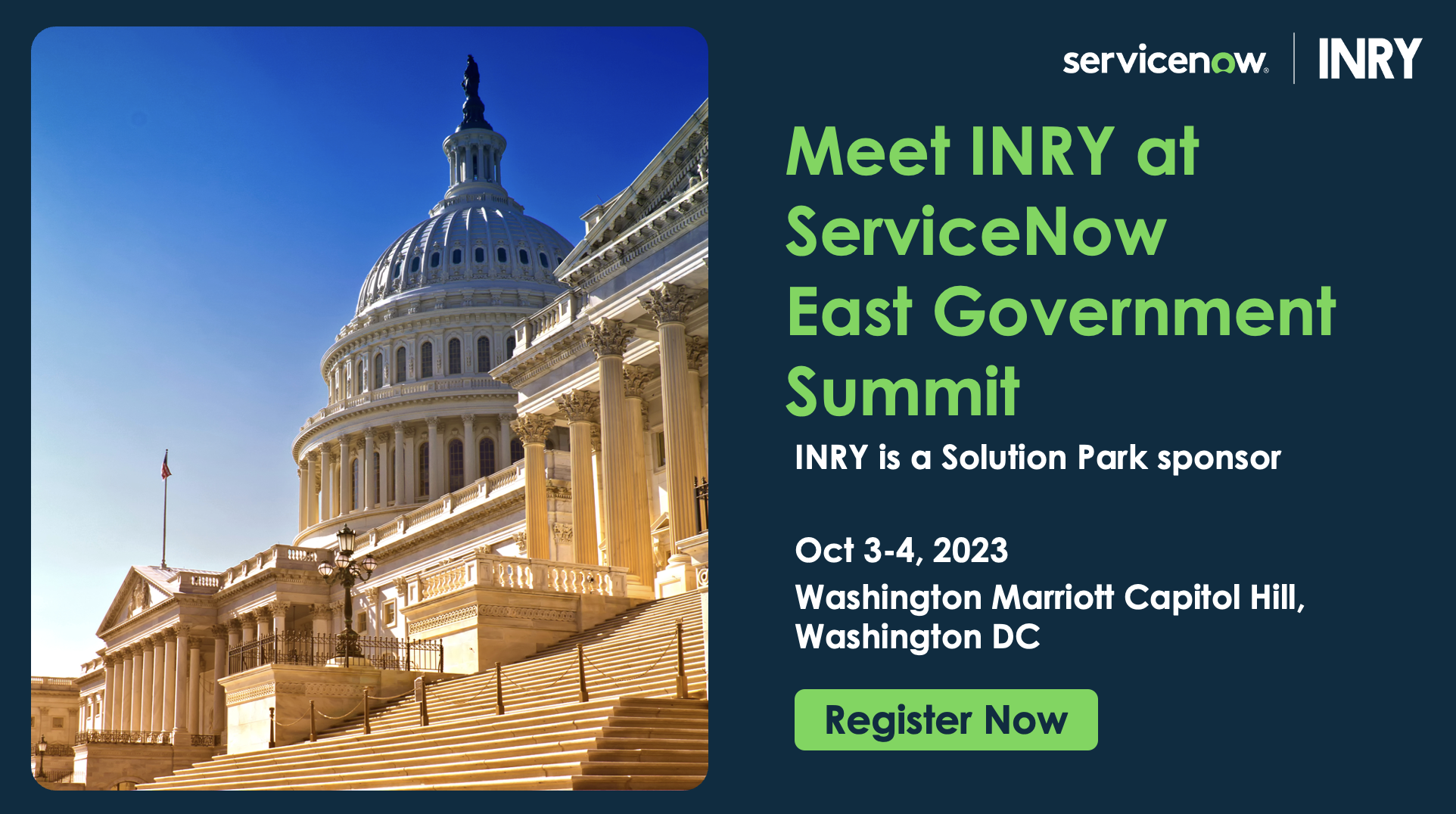 Meet INRY at ServiceNow East Government Summit