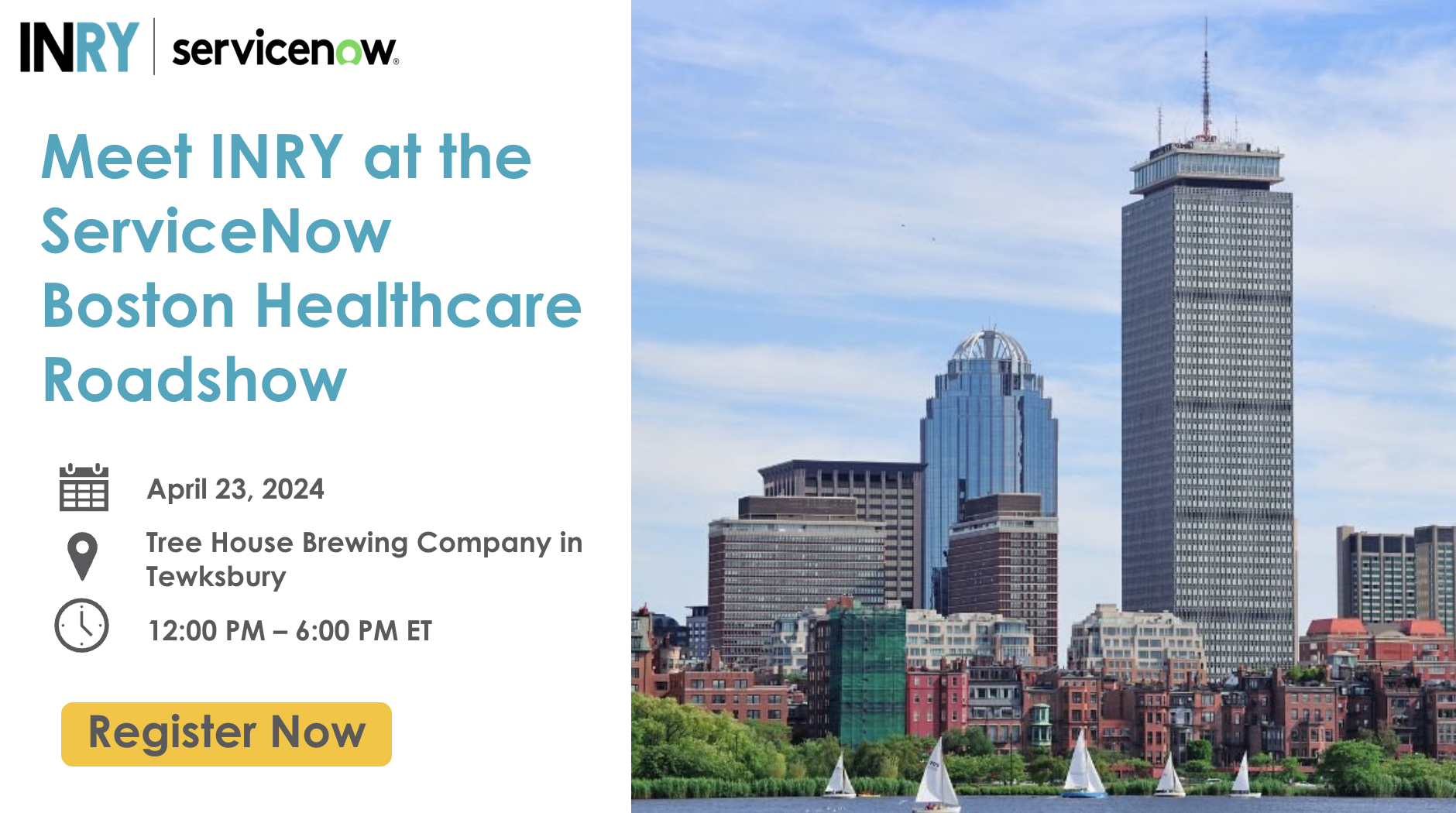 Meet INRY at the ServiceNow Boston Healthcare Roadshow